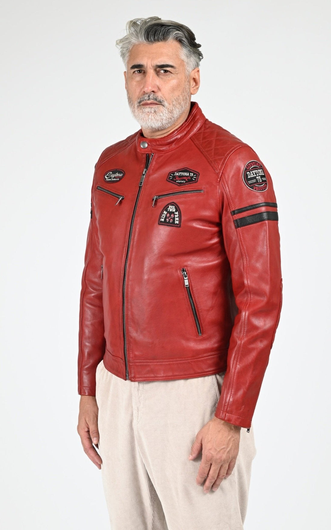 Blouson Cuir Homme Daytona 73, modèle Nieto 104382 de couleur syrah