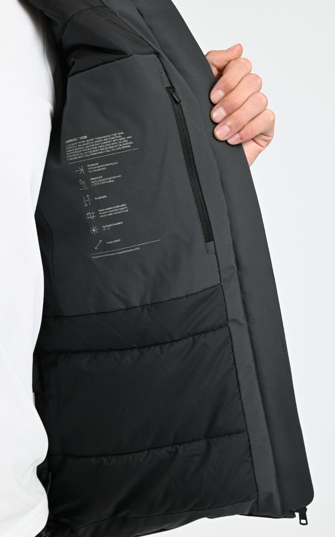 Blouson Textile Homme Scandinavian Edition, modèle Nimbus de couleur grey
