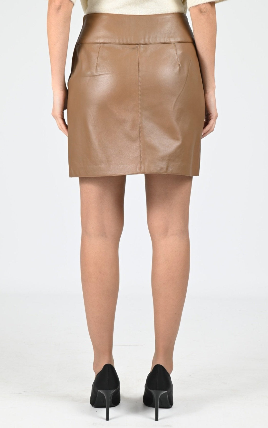 Jupe Cuir Femme Cuirco, modèle Noce 65221 de couleur cafe 506