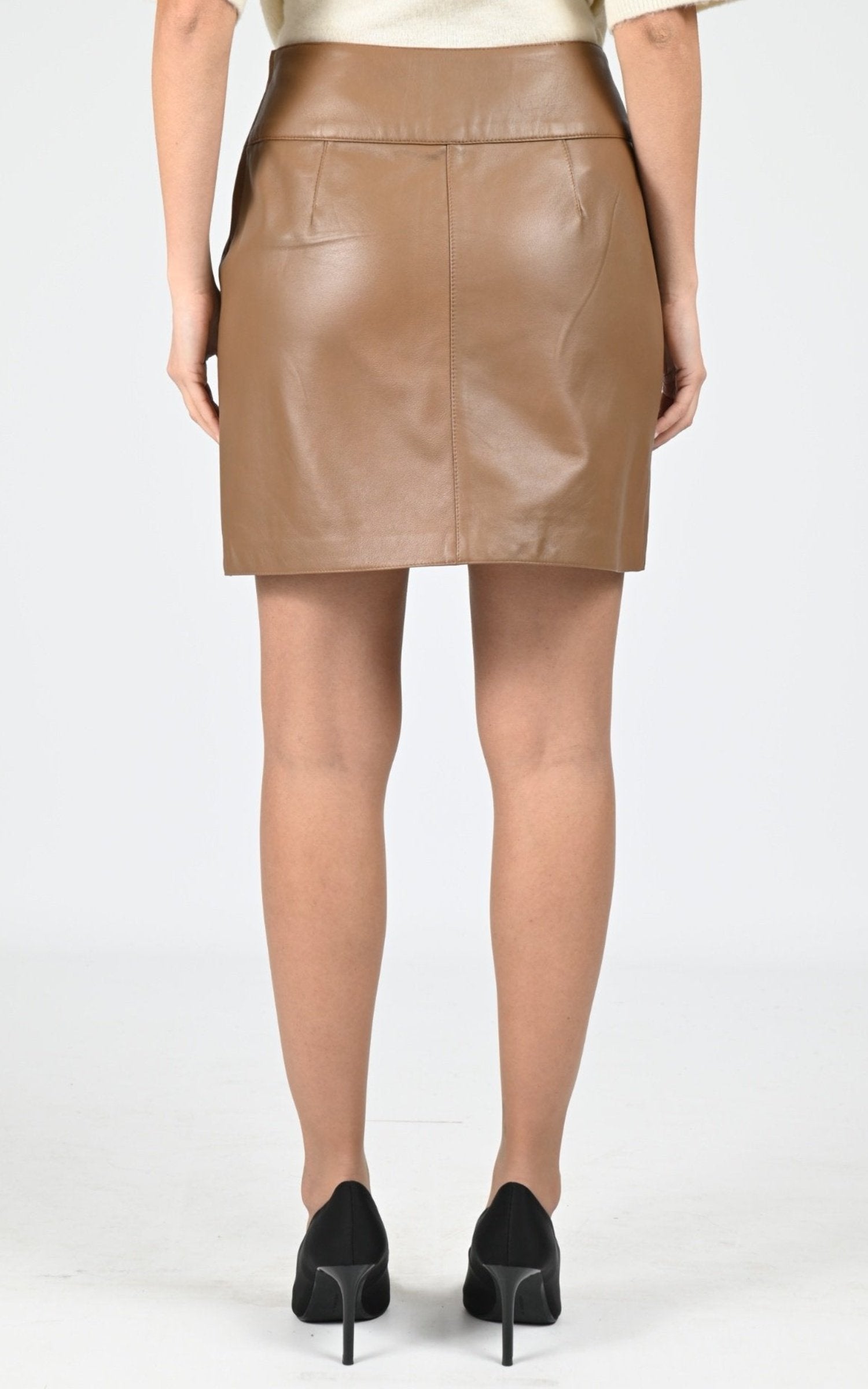 Jupe Cuir Femme Cuirco, modèle Noce 65221 de couleur cafe 506