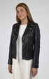 Blouson Cuir Femme Rose garden, modèle Olympe 101964 de couleur noir
