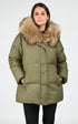 3/4 doudoune Textile Femme Giorgio & Mario, modèle Osmande de couleur kaki