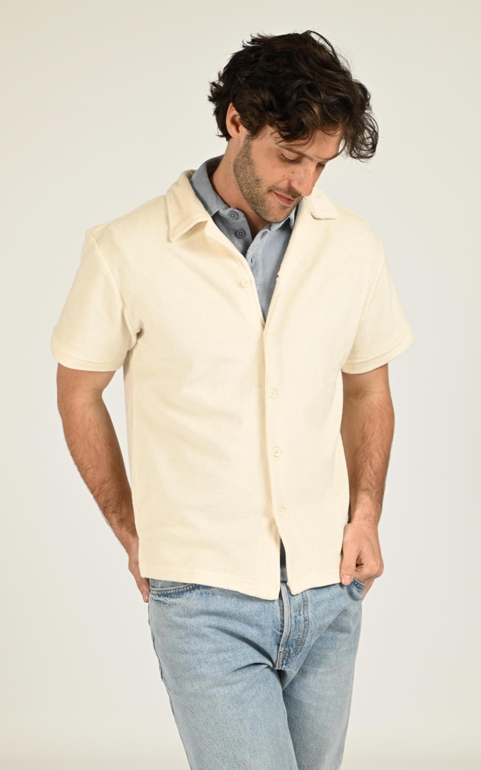 Chemise Textile Homme Daytona 73, modèle Oxnard 104104 de couleur beige / taupe