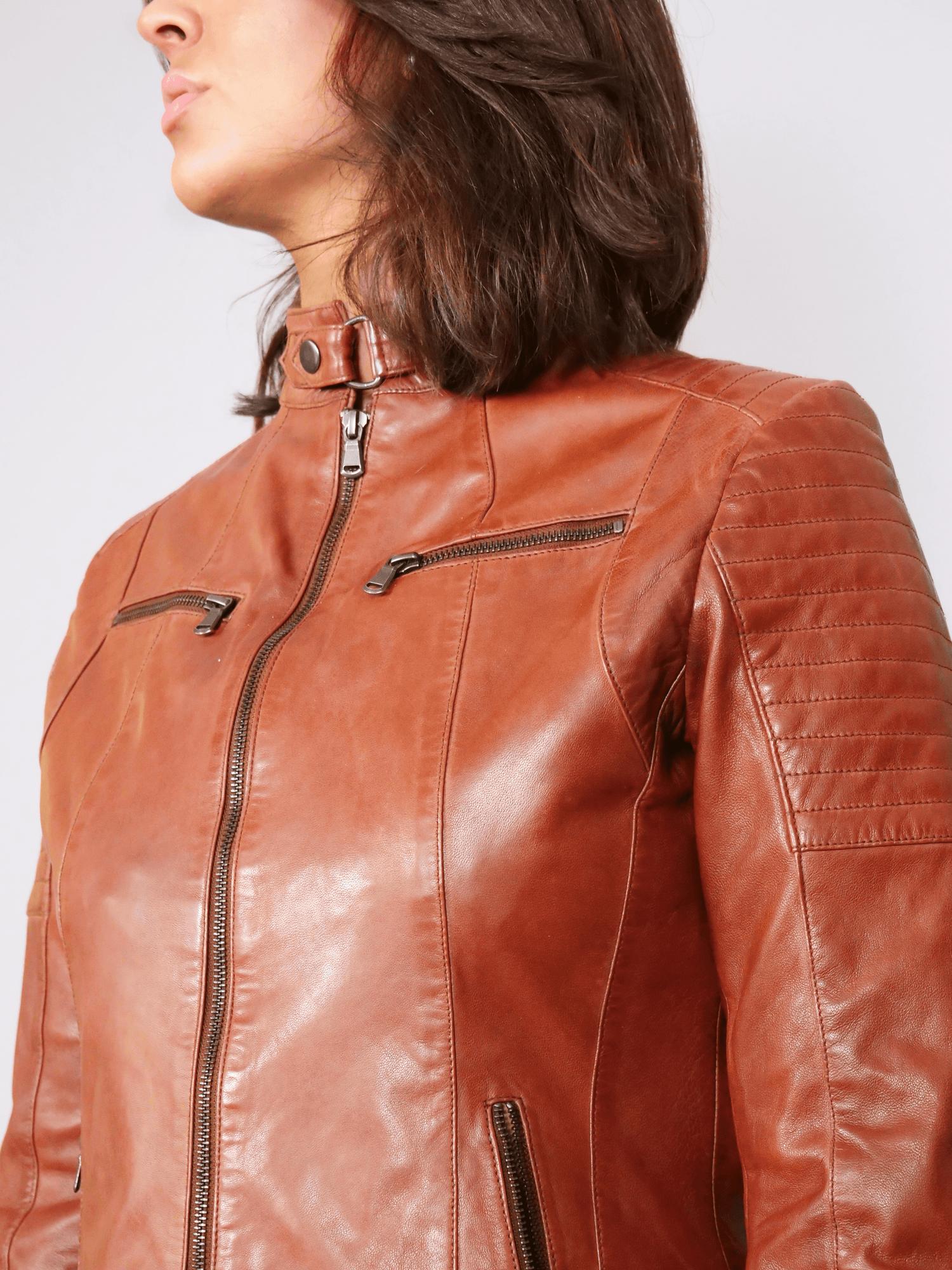 Scooty Lamb Polish Nappa Leather Dark Tan 6