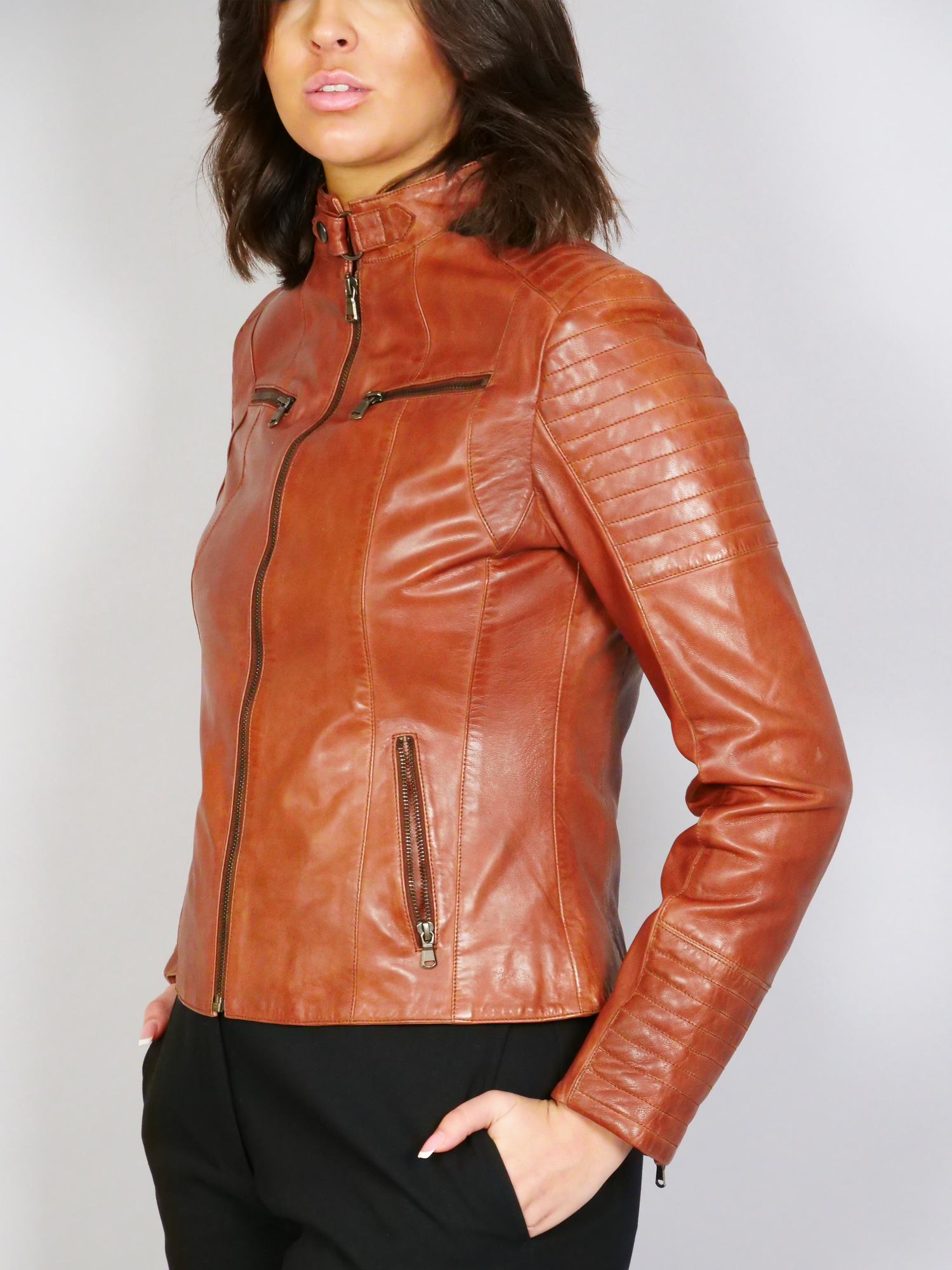 Scooty Lamb Polish Nappa Leather Dark Tan 3