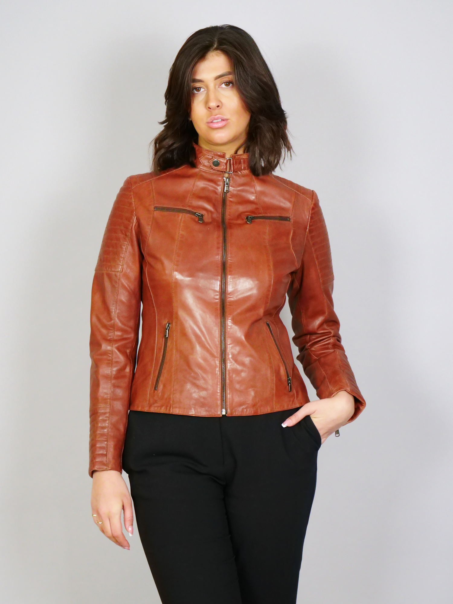Scooty Lamb Polish Nappa Leather Dark Tan 4