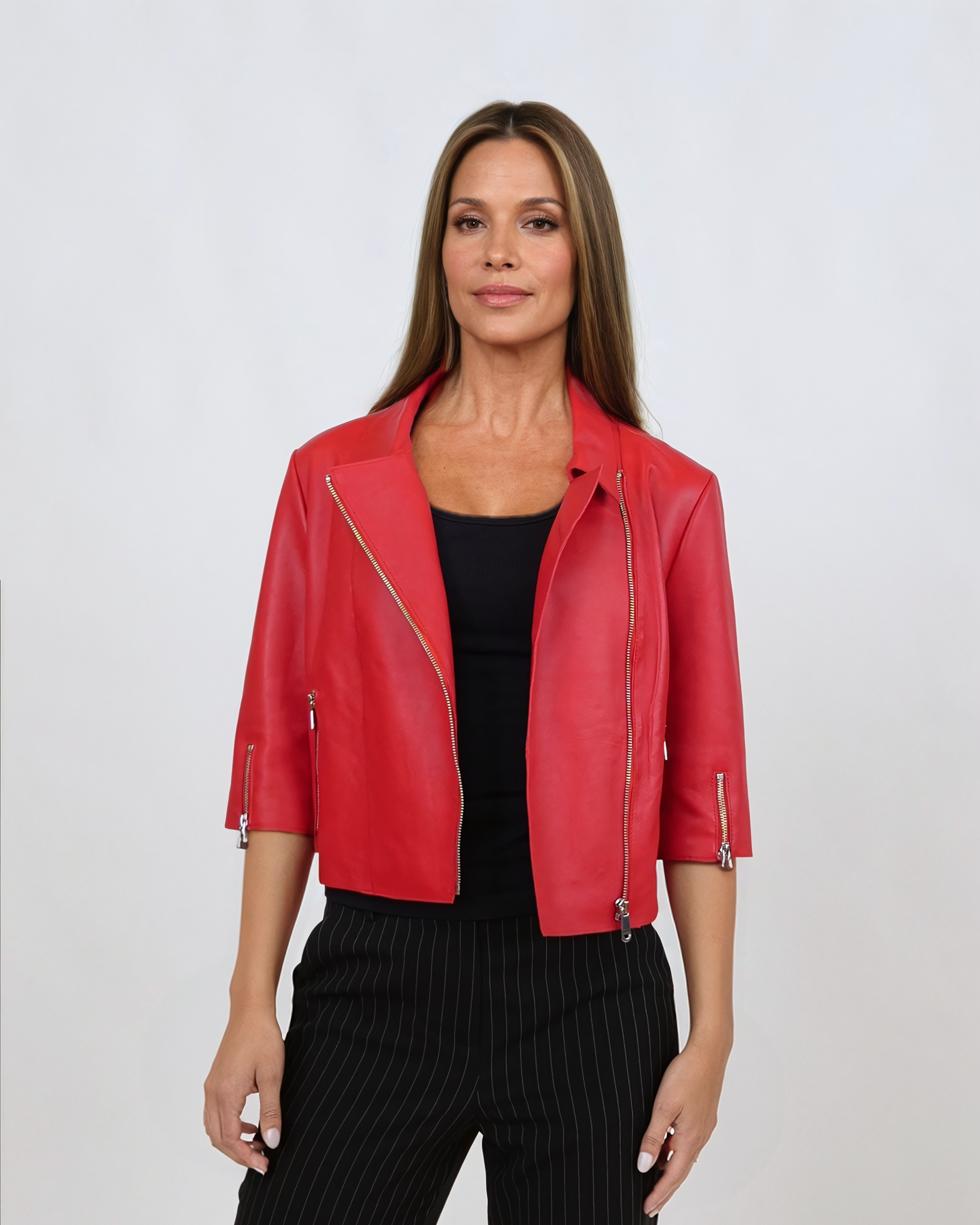 Ditte, 45 cm. Lamb Dior Bonded Leather-Women Radient Red