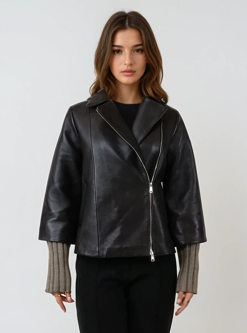 Gemini, 55 cm. Lamb Dior Bonded Leather-Women Dark Brown