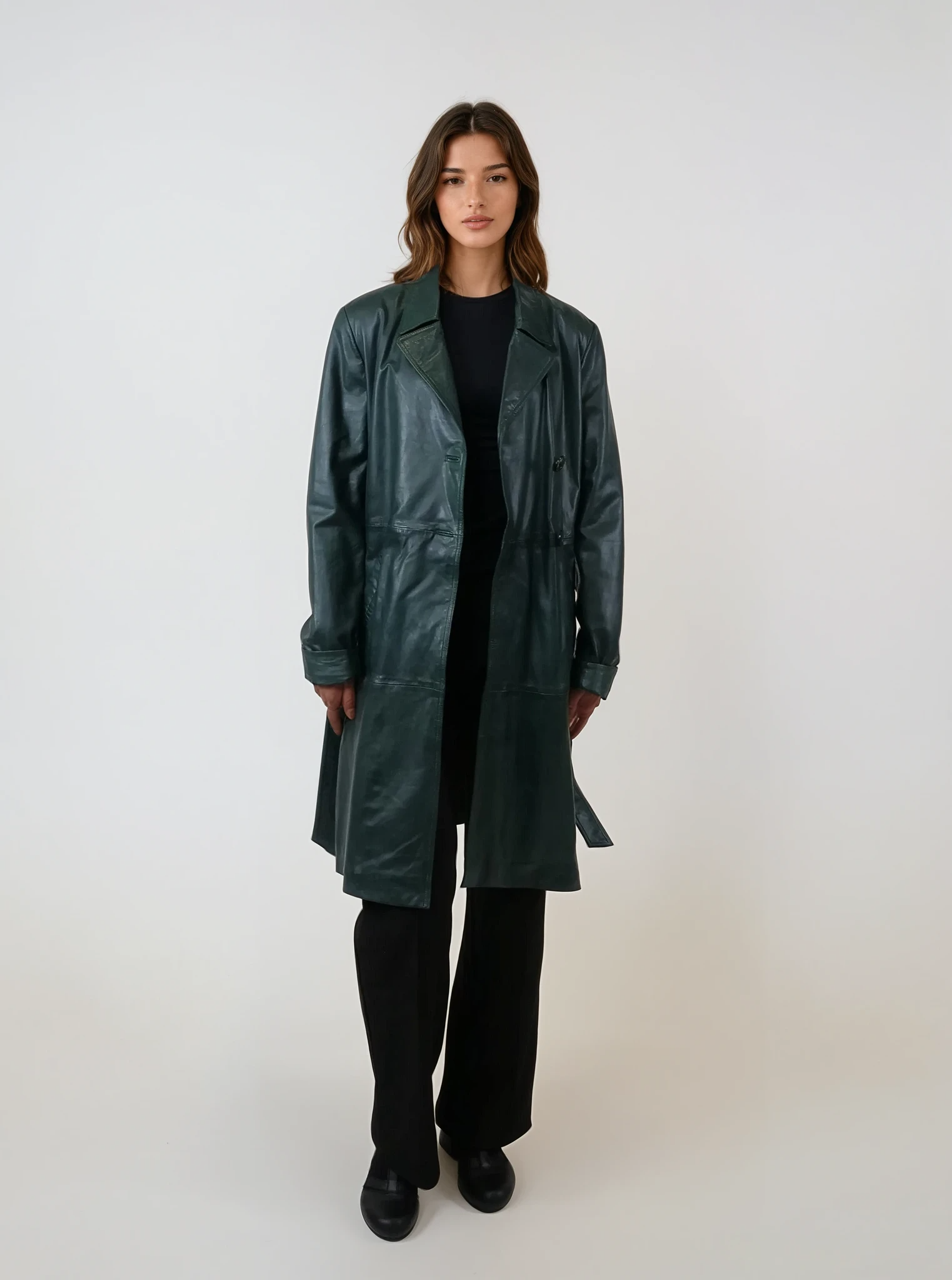 Arlise, 95 cm. Lamb Malli Leather - Women Copper Green
