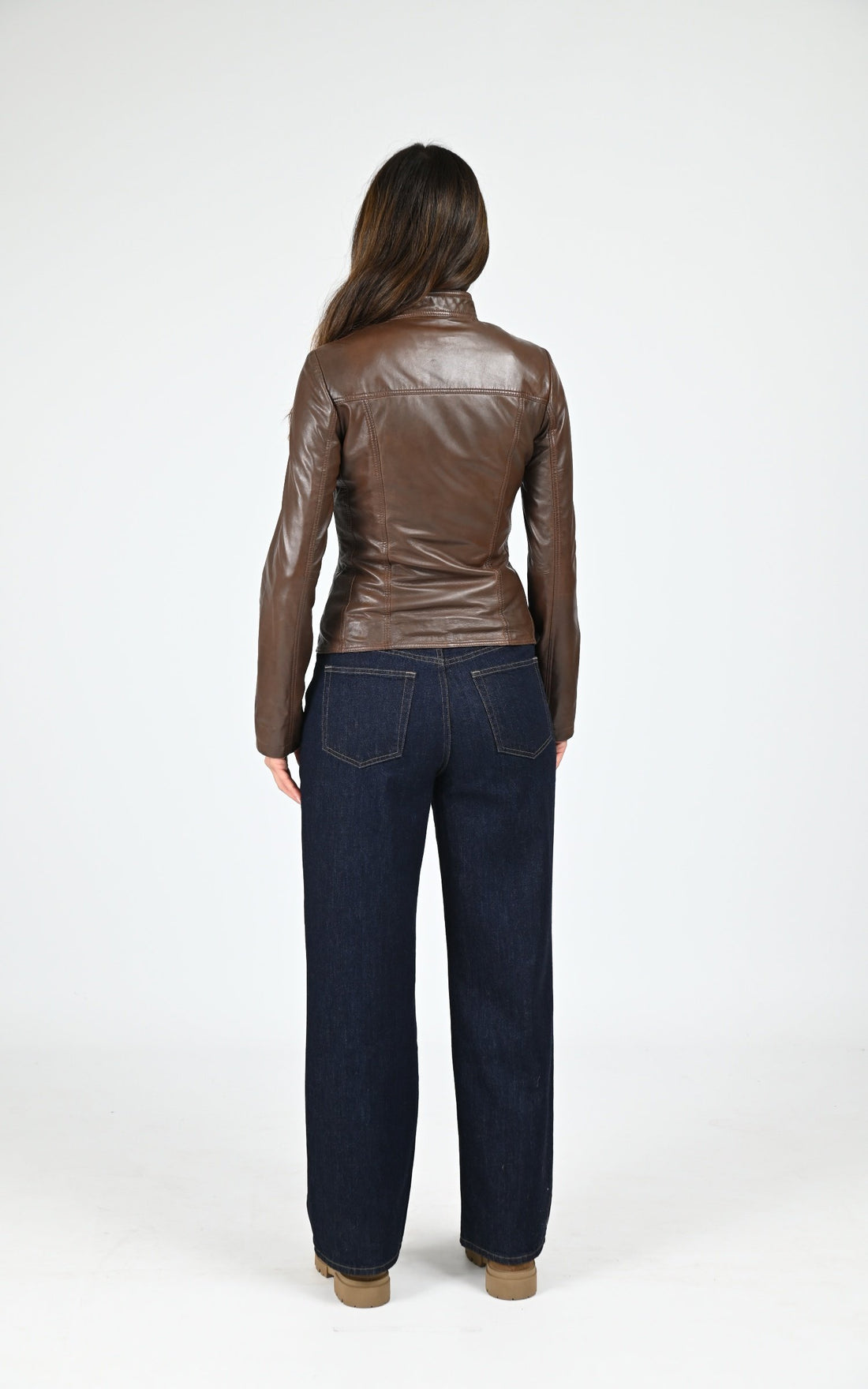 A &quot;P1401&quot; Marron Clair La Canadienne Blouson Femme closed photo