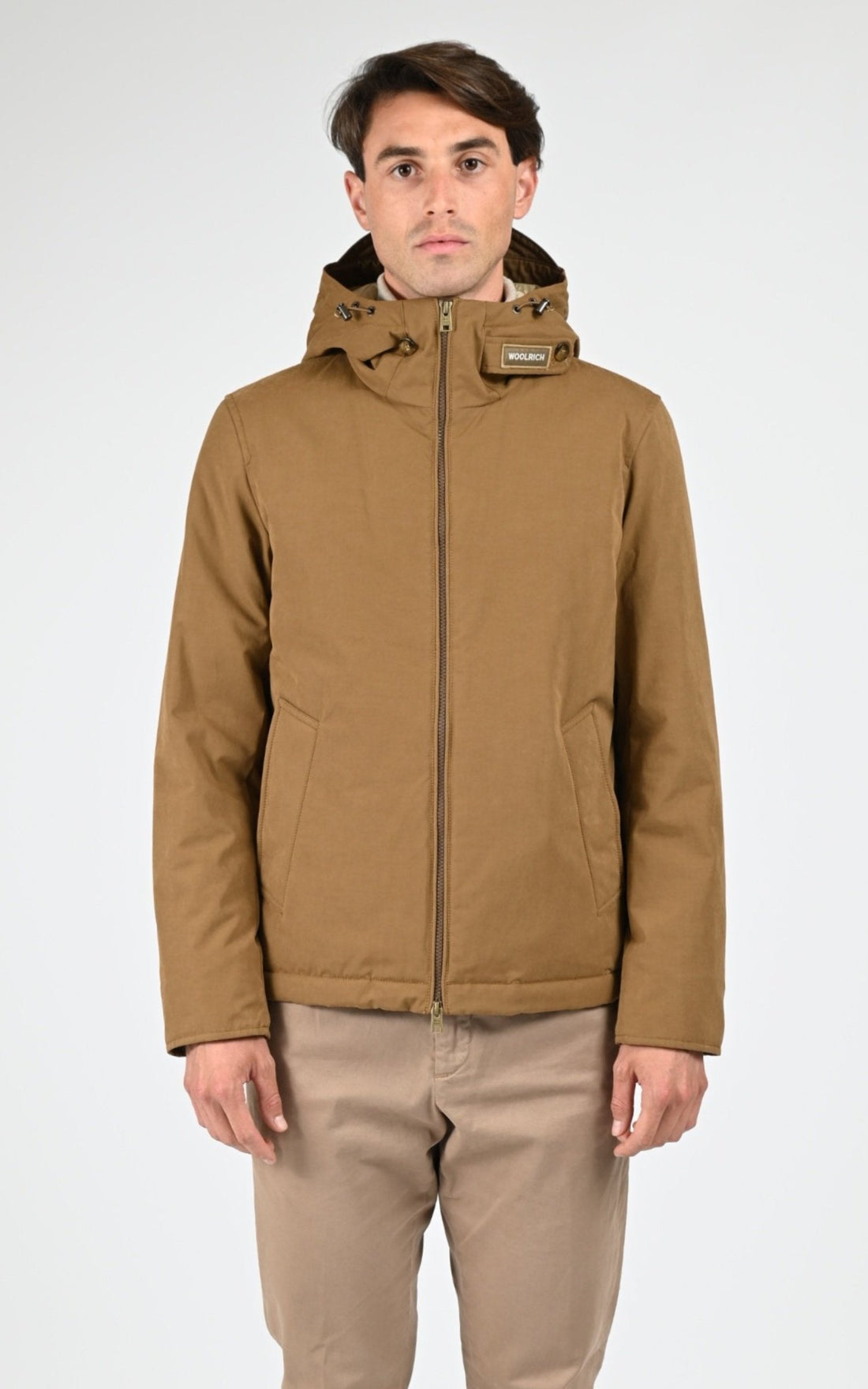 Blouson Textile Homme Woolrich, modèle Pacific jacket ou2047 de couleur coffee