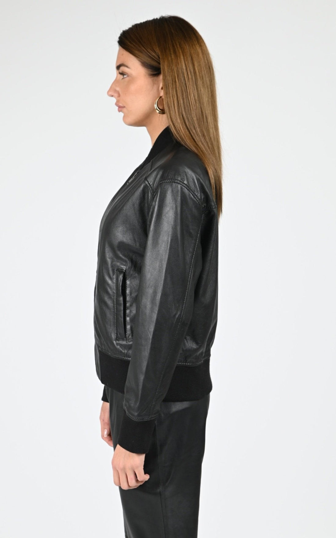 Blouson Cuir Femme Oakwood, modèle Paige 65168 de couleur black 501