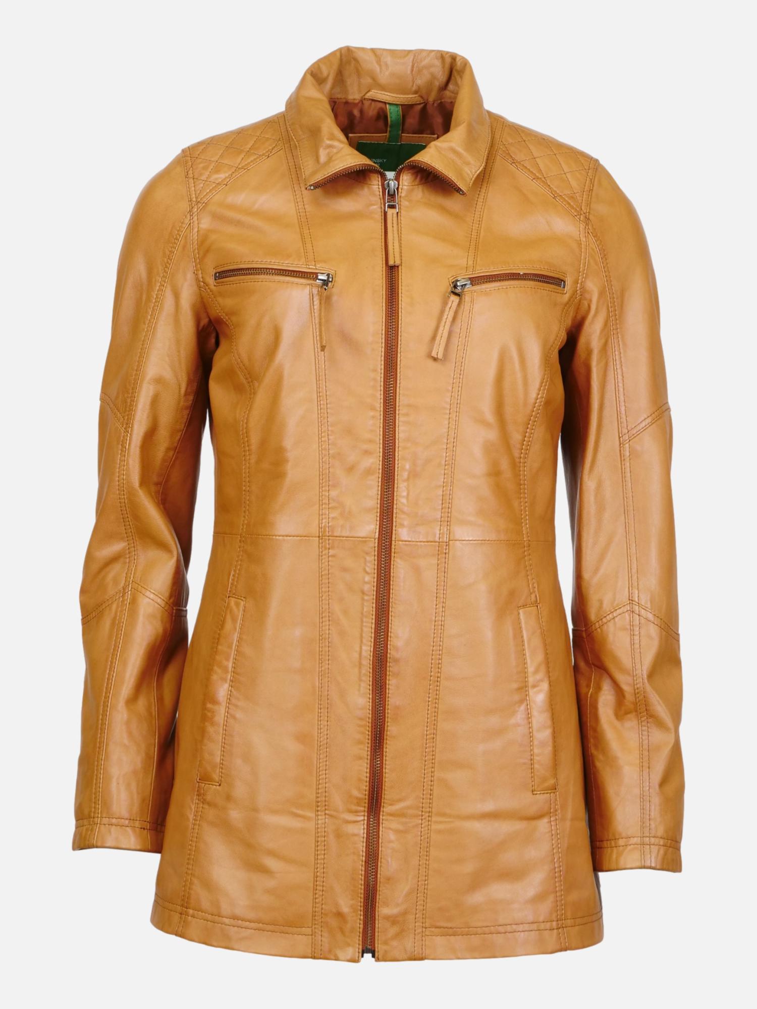 New Alaine Lamb Malli Leather - Women Cognac