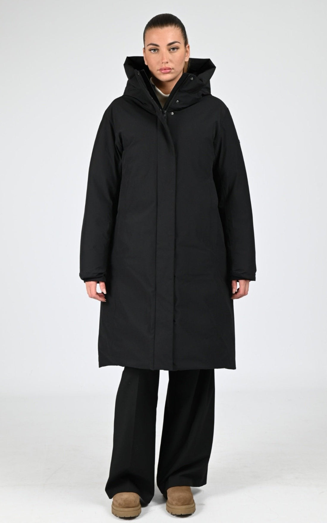 Parka Textile Femme Scandinavian Edition, modèle Path de couleur onyx