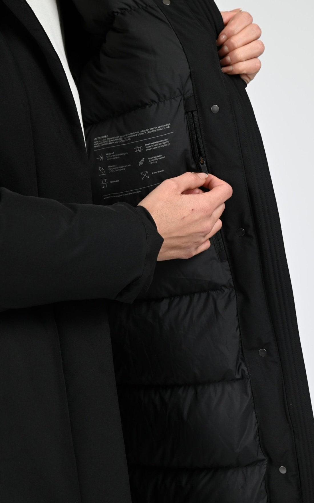 Parka Textile Femme Scandinavian Edition, modèle Path de couleur onyx