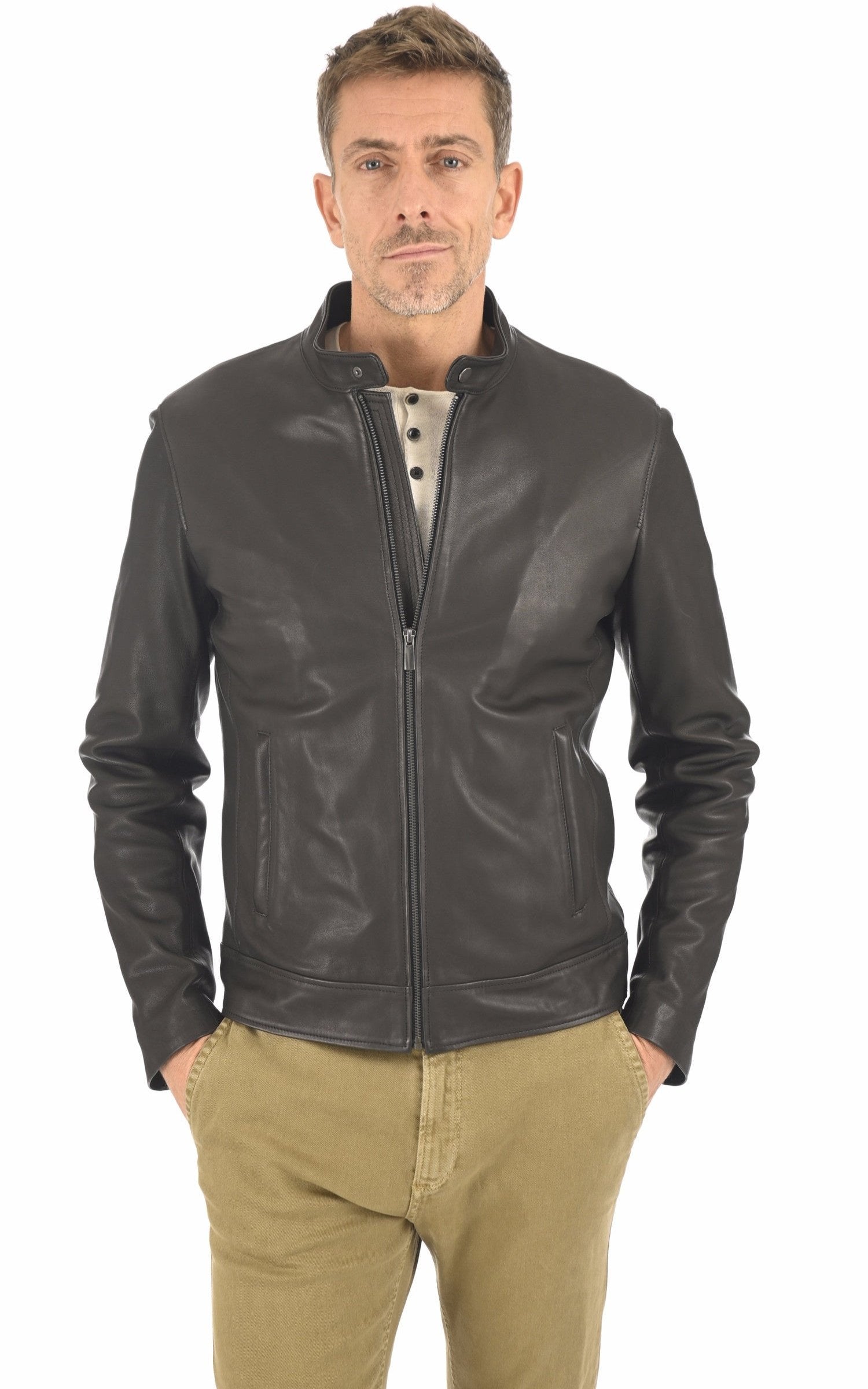 A "PG" Noir La Canadienne Blouson Homme closed photo 2