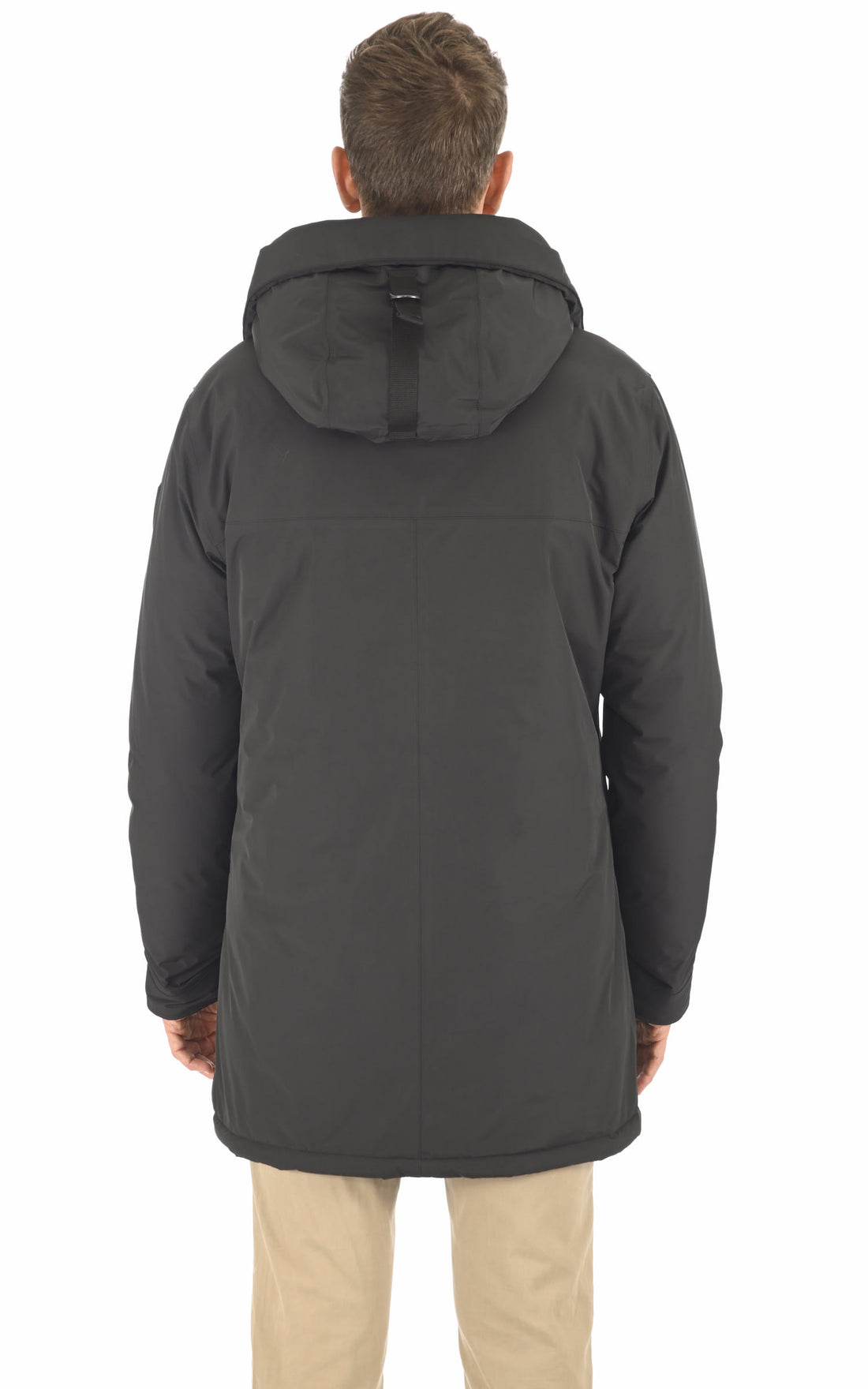 3/4 doudoune Textile Homme Nobis, modèle Pierre 3l de couleur noir