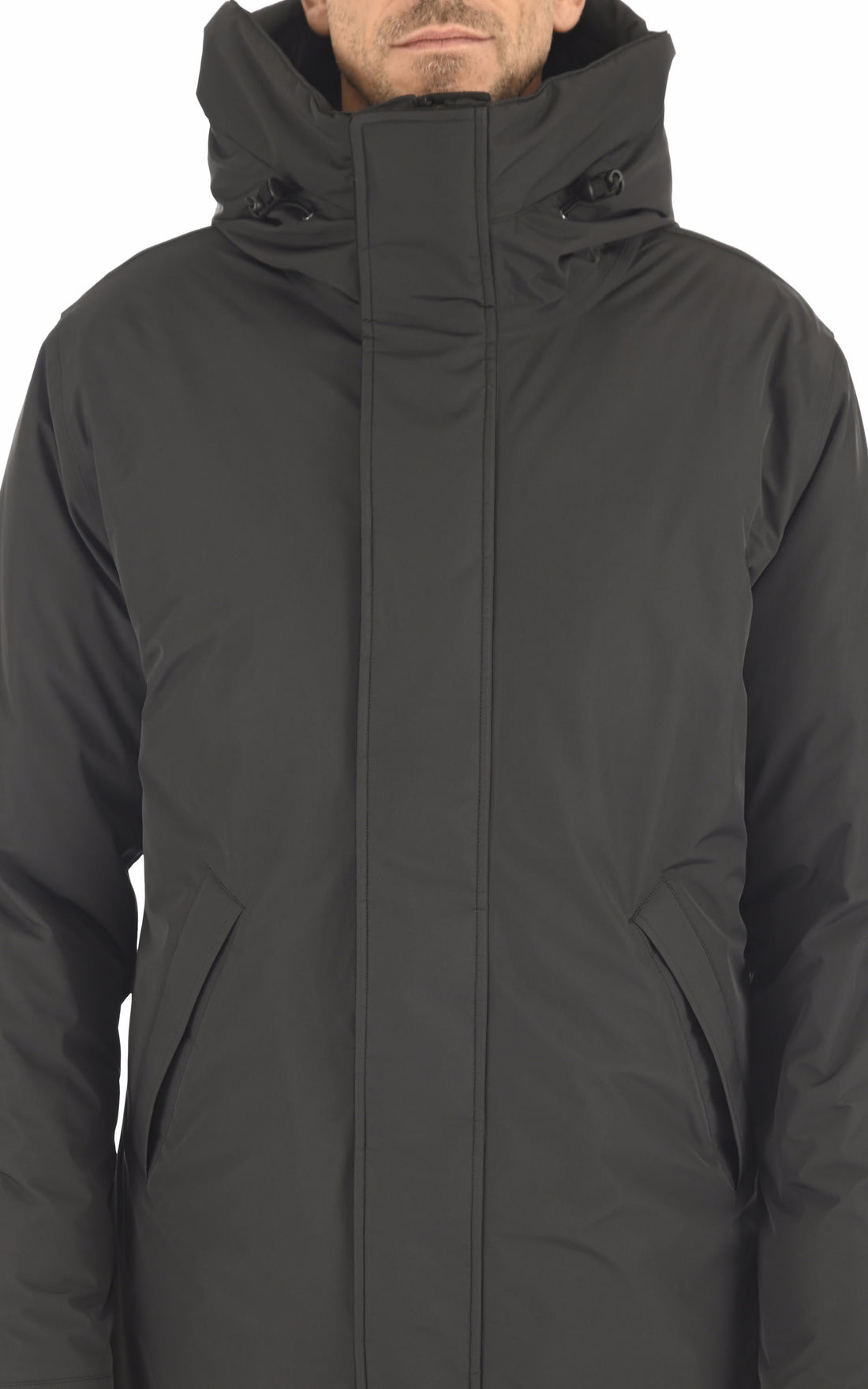 3/4 doudoune Textile Homme Nobis, modèle Pierre 3l de couleur noir