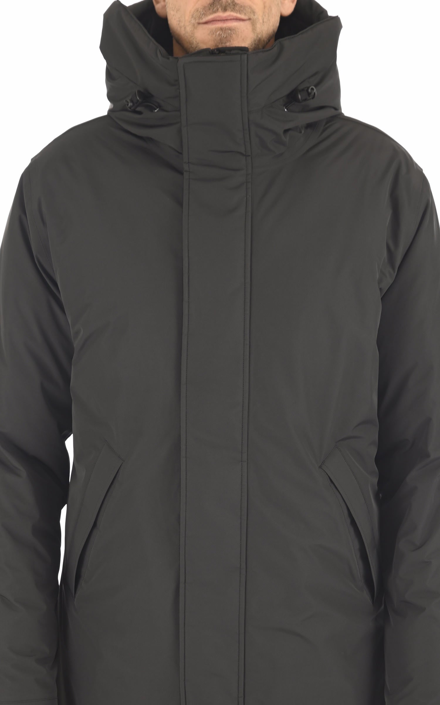 3/4 doudoune Textile Homme Nobis, modèle Pierre 3l de couleur noir