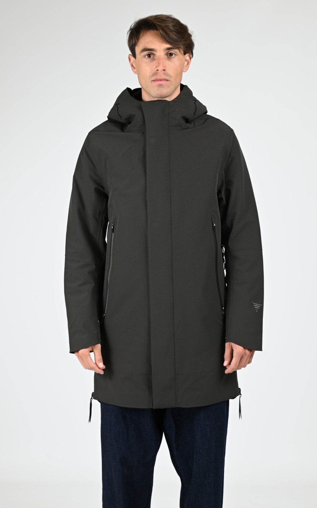 3/4 parka Textile Homme Krakatau, modèle Planck qm552 de couleur dark green