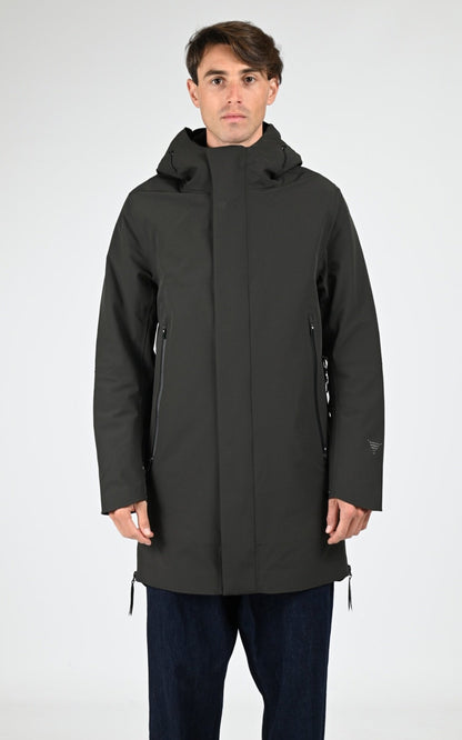 3/4 parka Textile Homme Krakatau, modèle Planck qm552 de couleur dark green