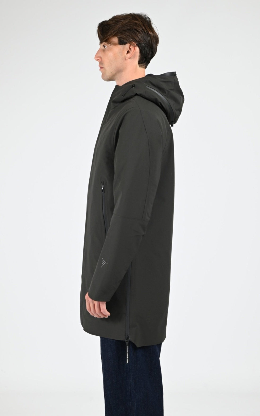 3/4 parka Textile Homme Krakatau, modèle Planck qm552 de couleur dark green