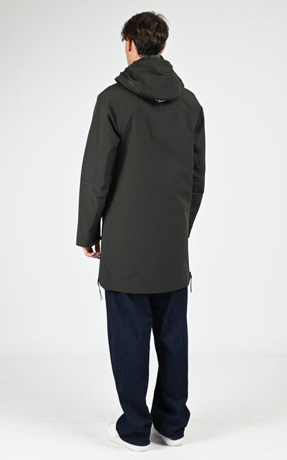 3/4 parka Textile Homme Krakatau, modèle Planck qm552 de couleur dark green