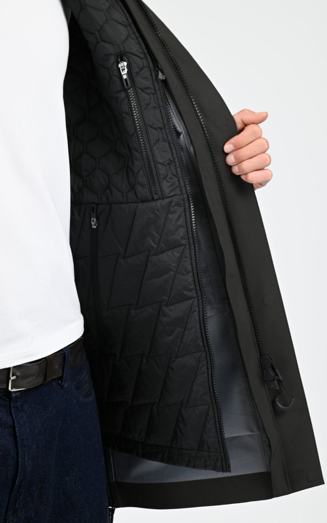3/4 parka Textile Homme Krakatau, modèle Planck qm552 de couleur dark green