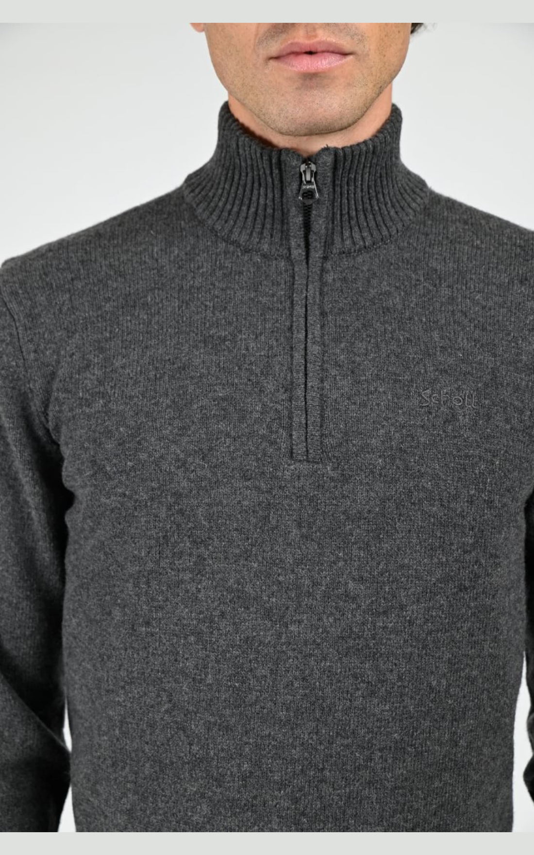Pull Textile Homme Schott, modèle Pl lance 2 de couleur gris