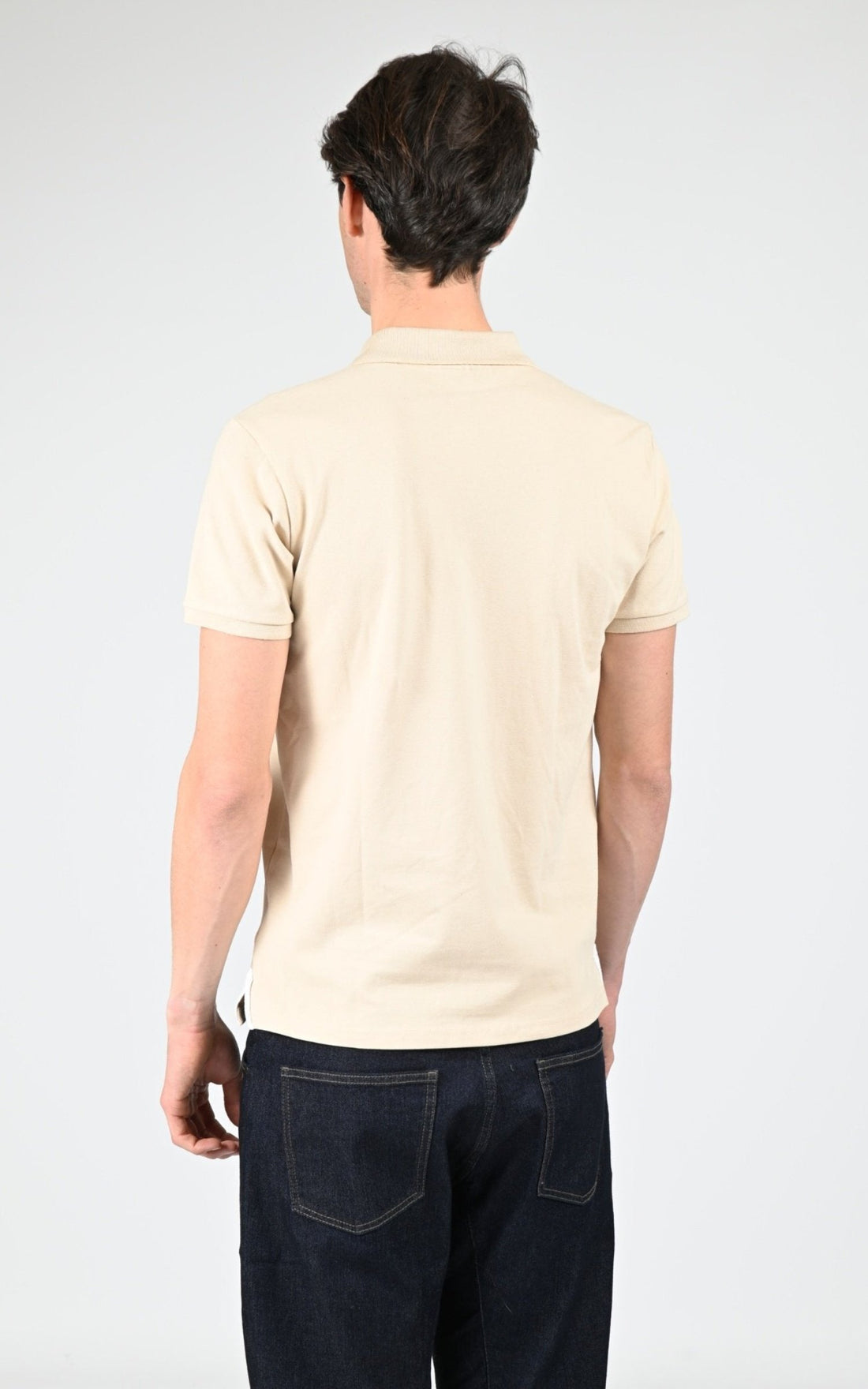 Polo Textile Homme Schott, modèle Psmilton de couleur beige / taupe