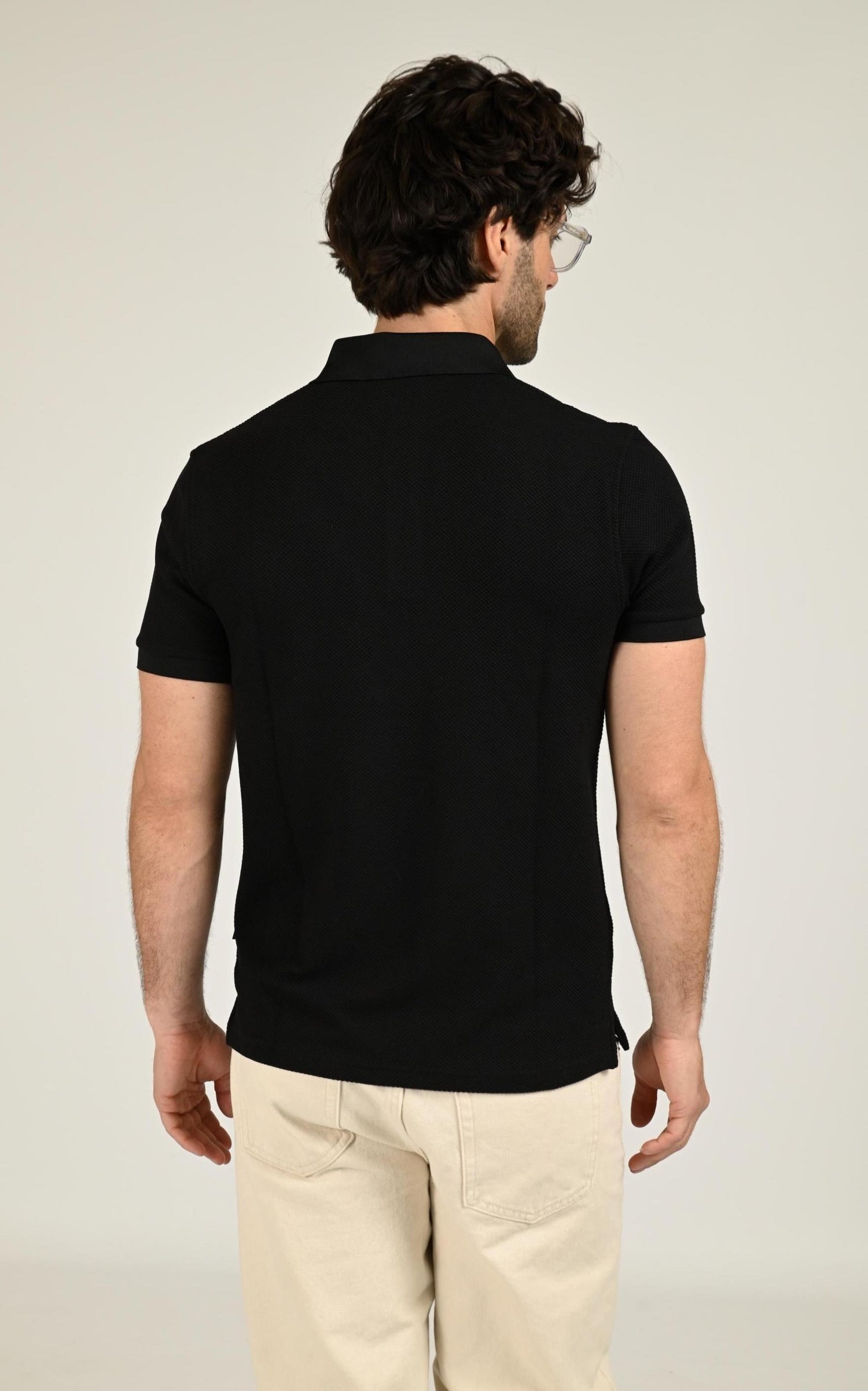 Polo Textile Homme Schott, modèle Ps collin de couleur noir 3
