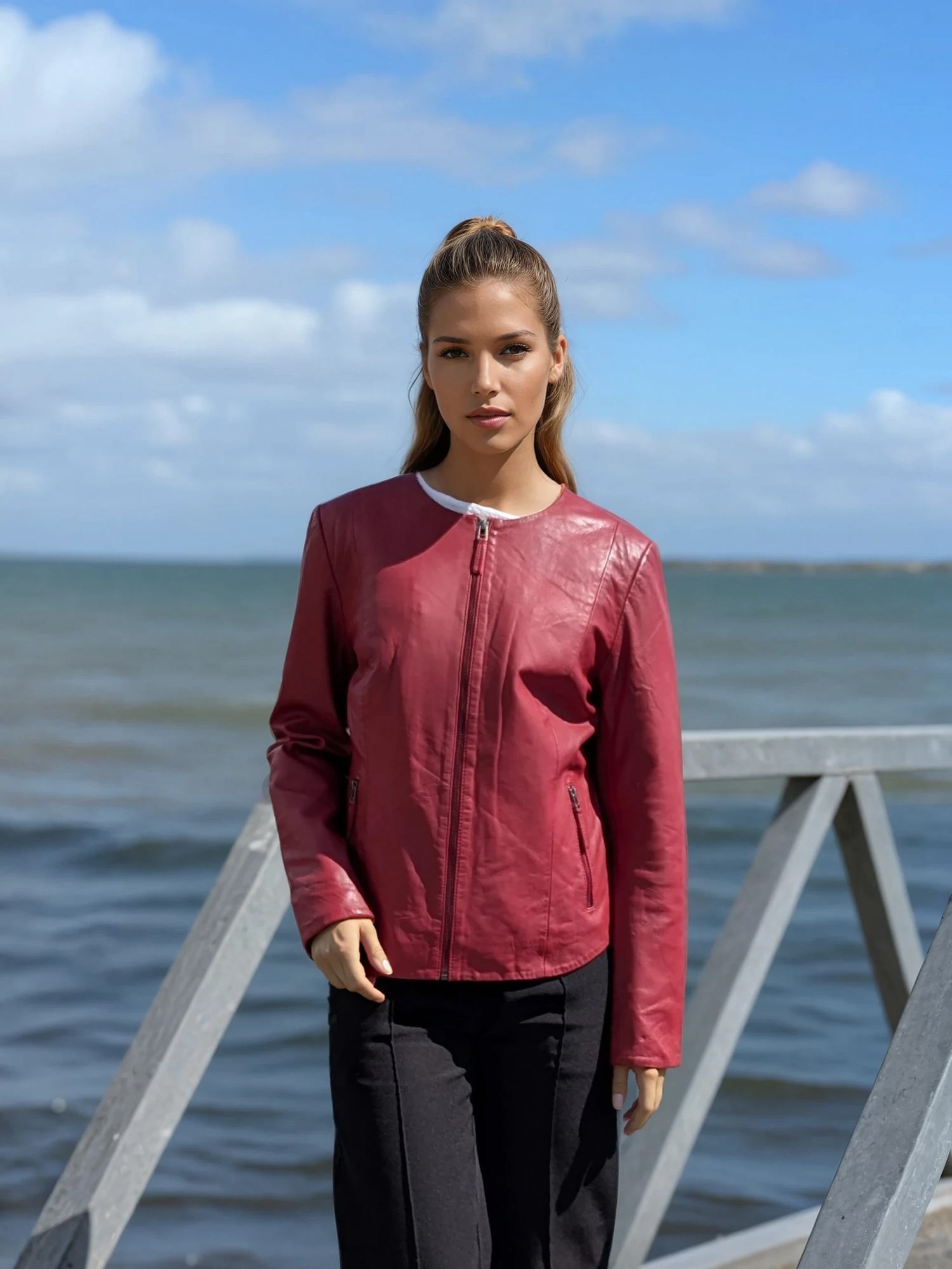 PP 108 - Comfort Lamb Malli Leather - Women Red 1