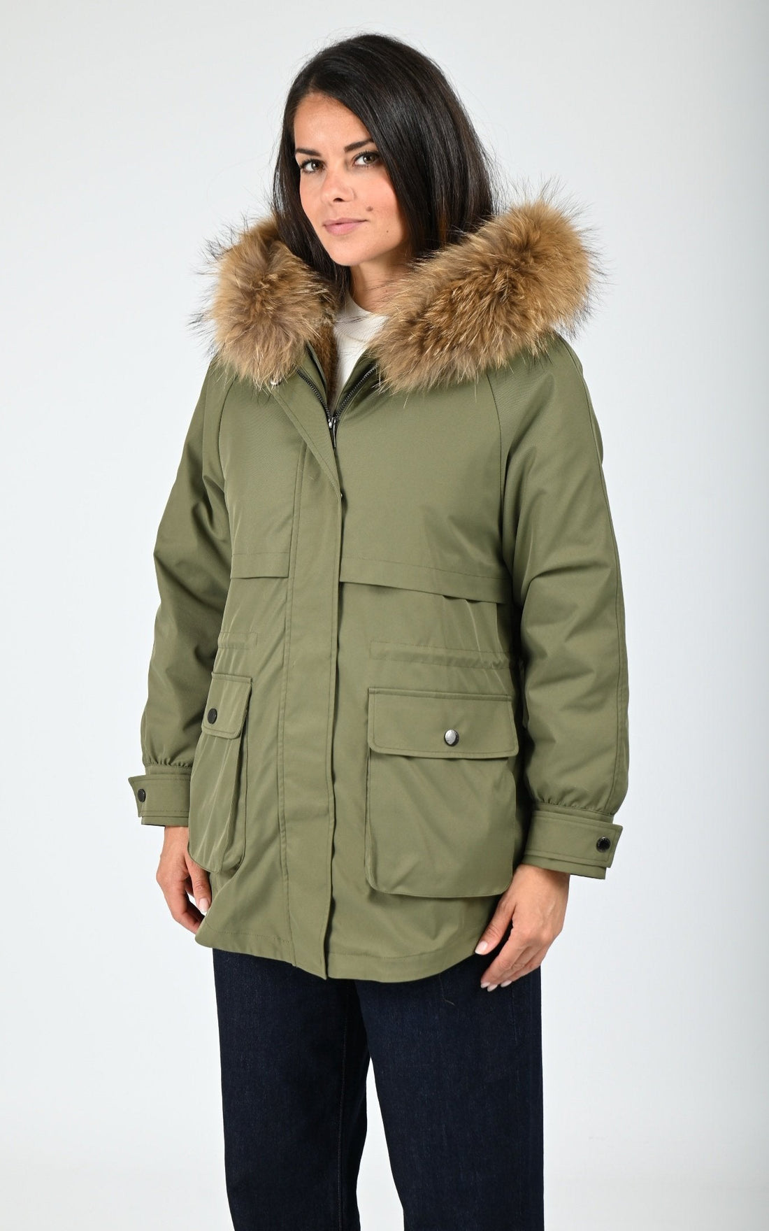 Parka army fourrure Emma kaki