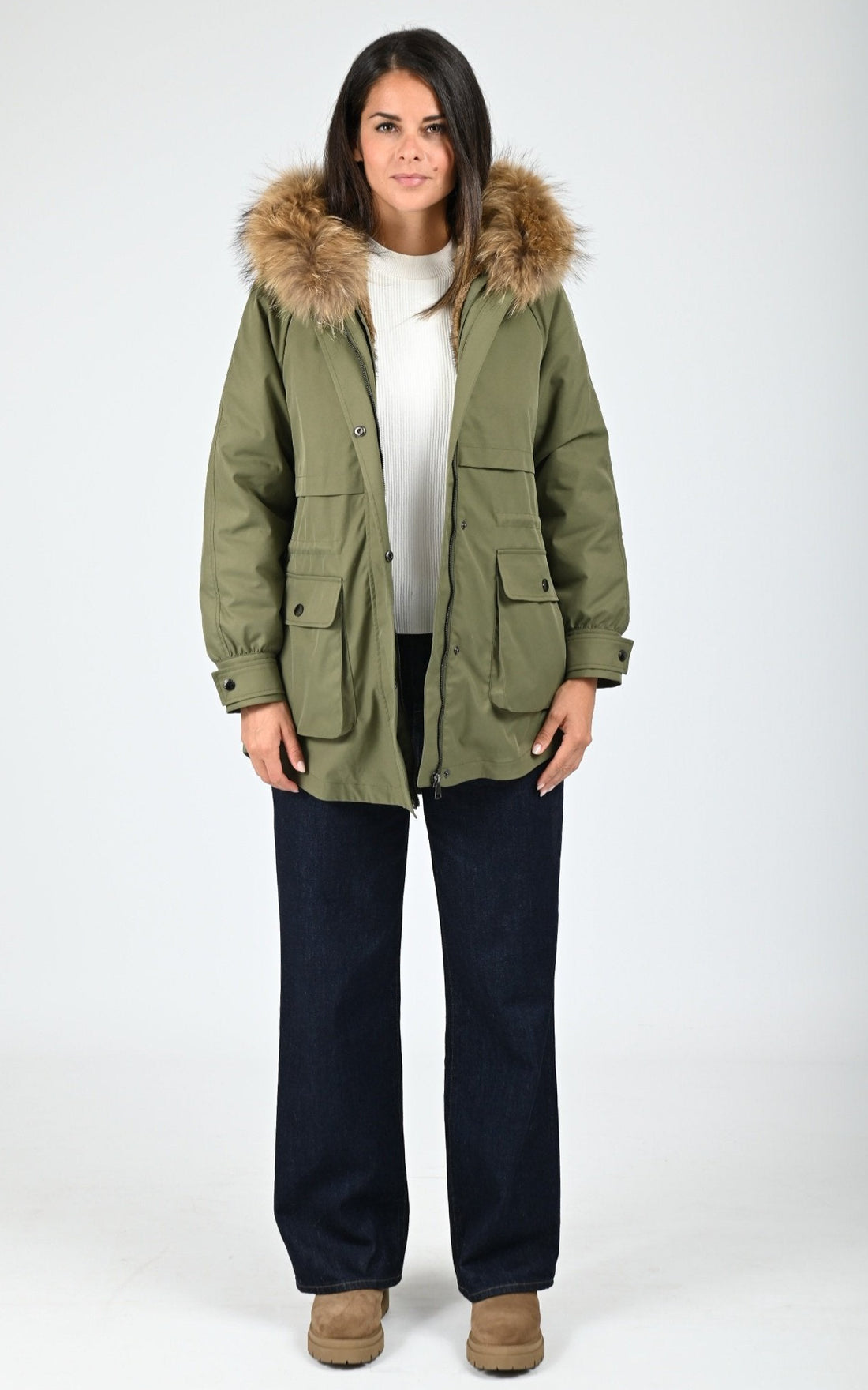 Parka army fourrure Emma kaki