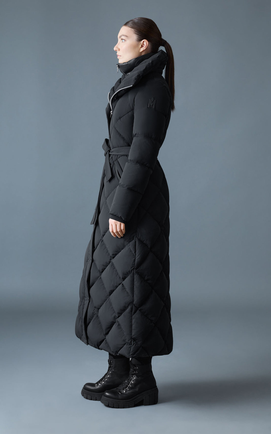 Doudoune longue Laurella 1-en-2 noir