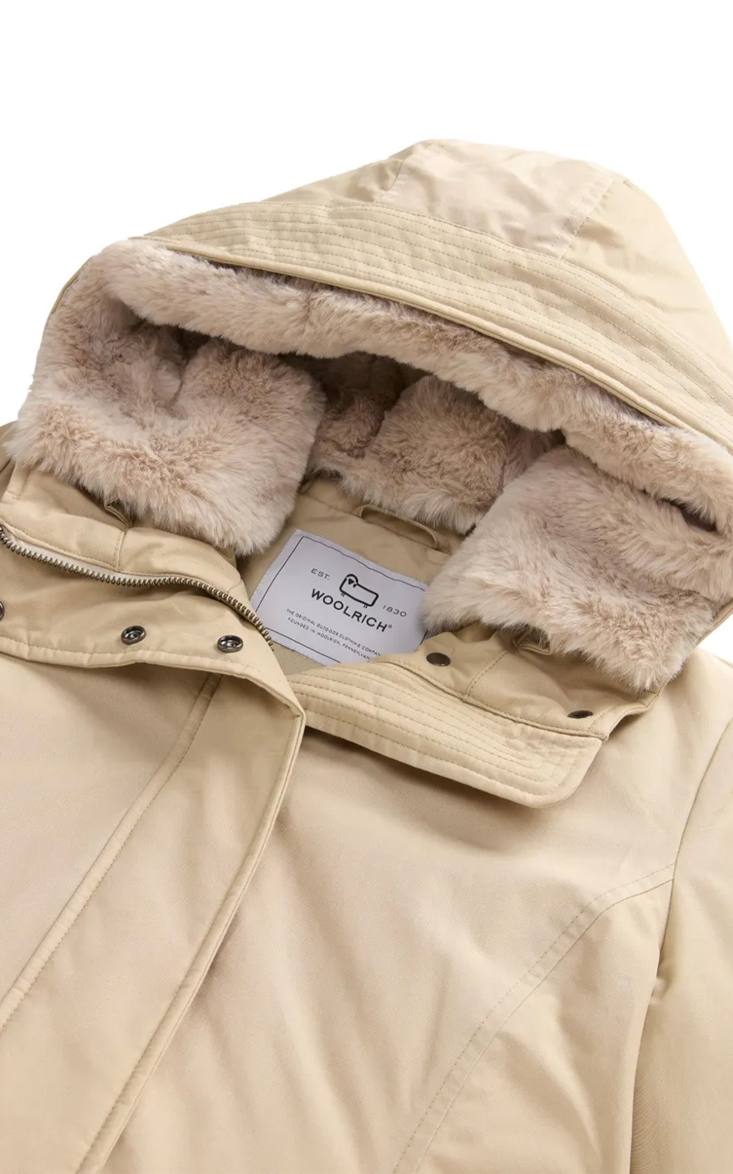 Parka avec fausse fourrure beige 2