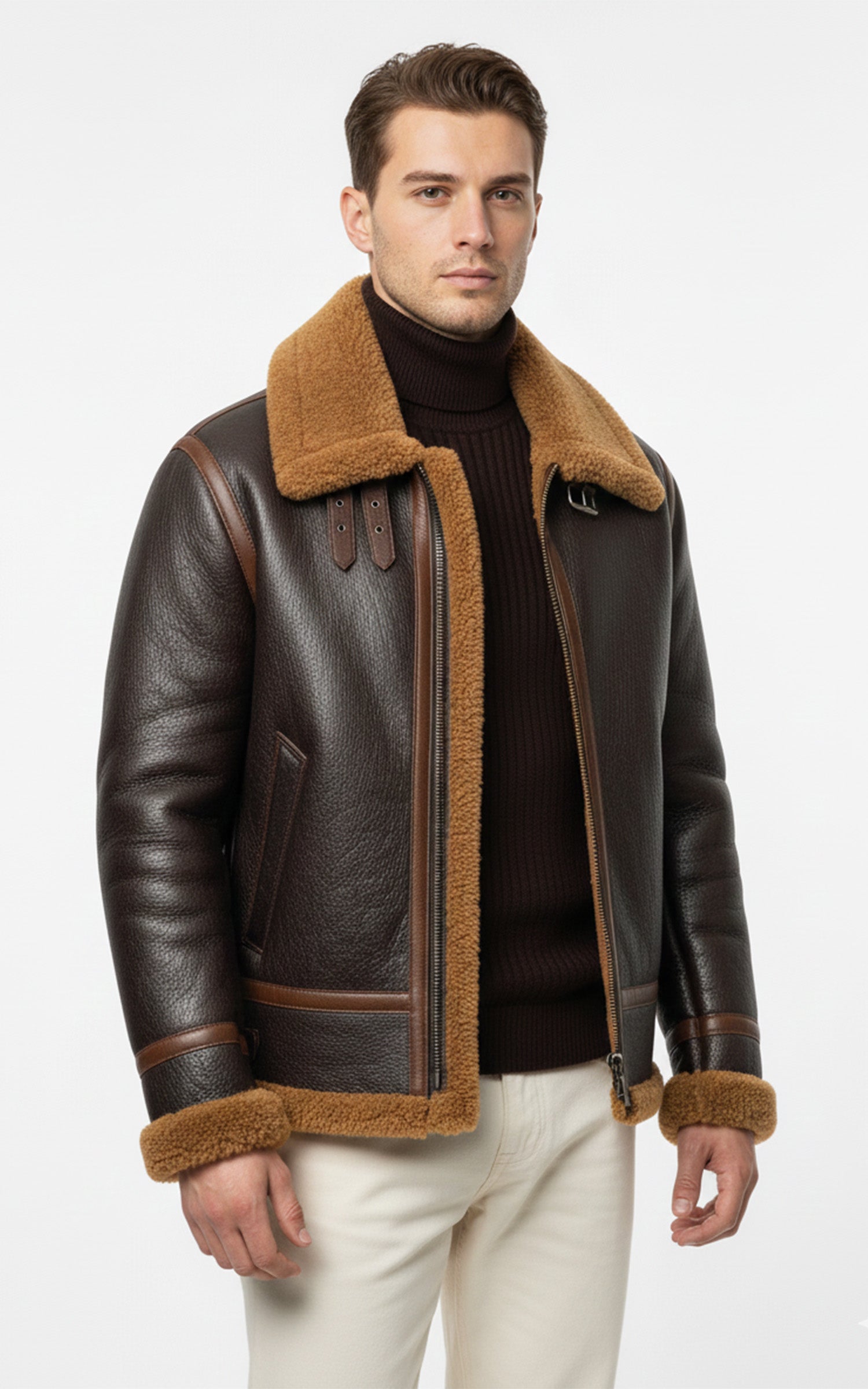 Bombardier aviateur cuir cognac