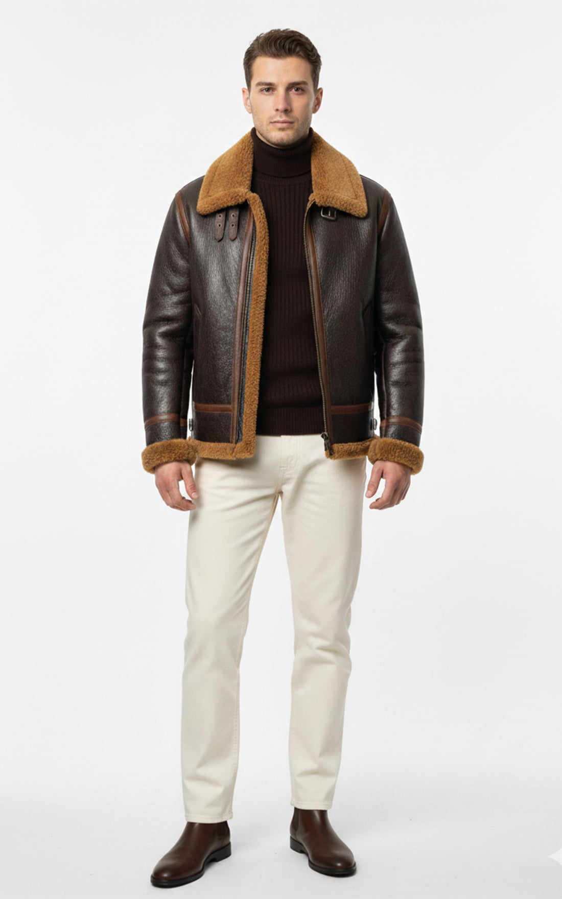 Bombardier aviateur cuir cognac