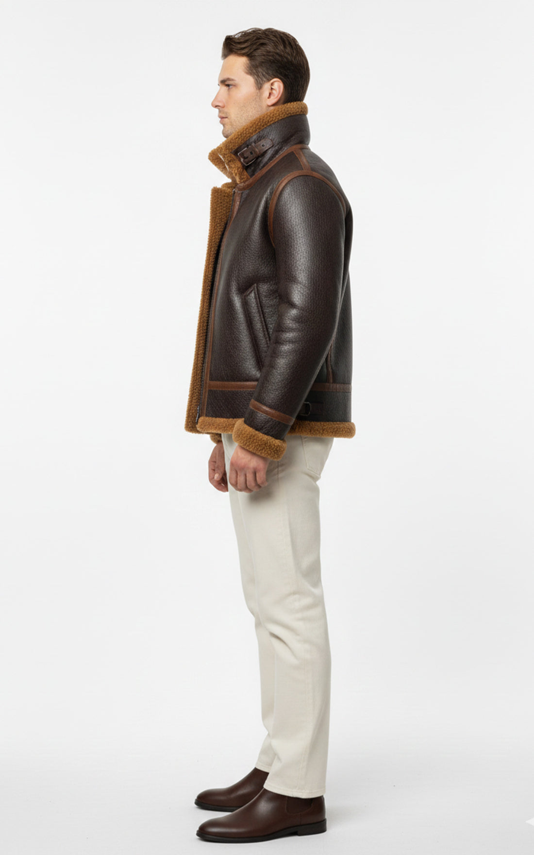 Bombardier aviateur cuir cognac