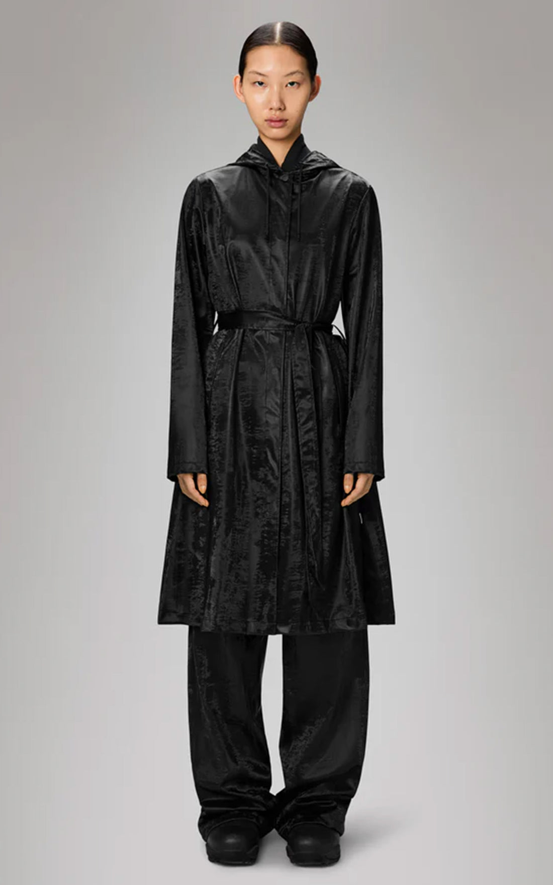 Imperméable A-Line Jacket longer 12040 noir brillant