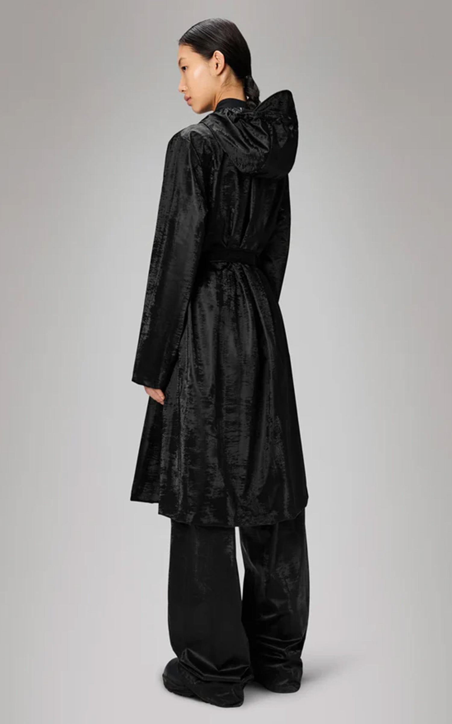 Imperméable A-Line Jacket longer 12040 noir brillant