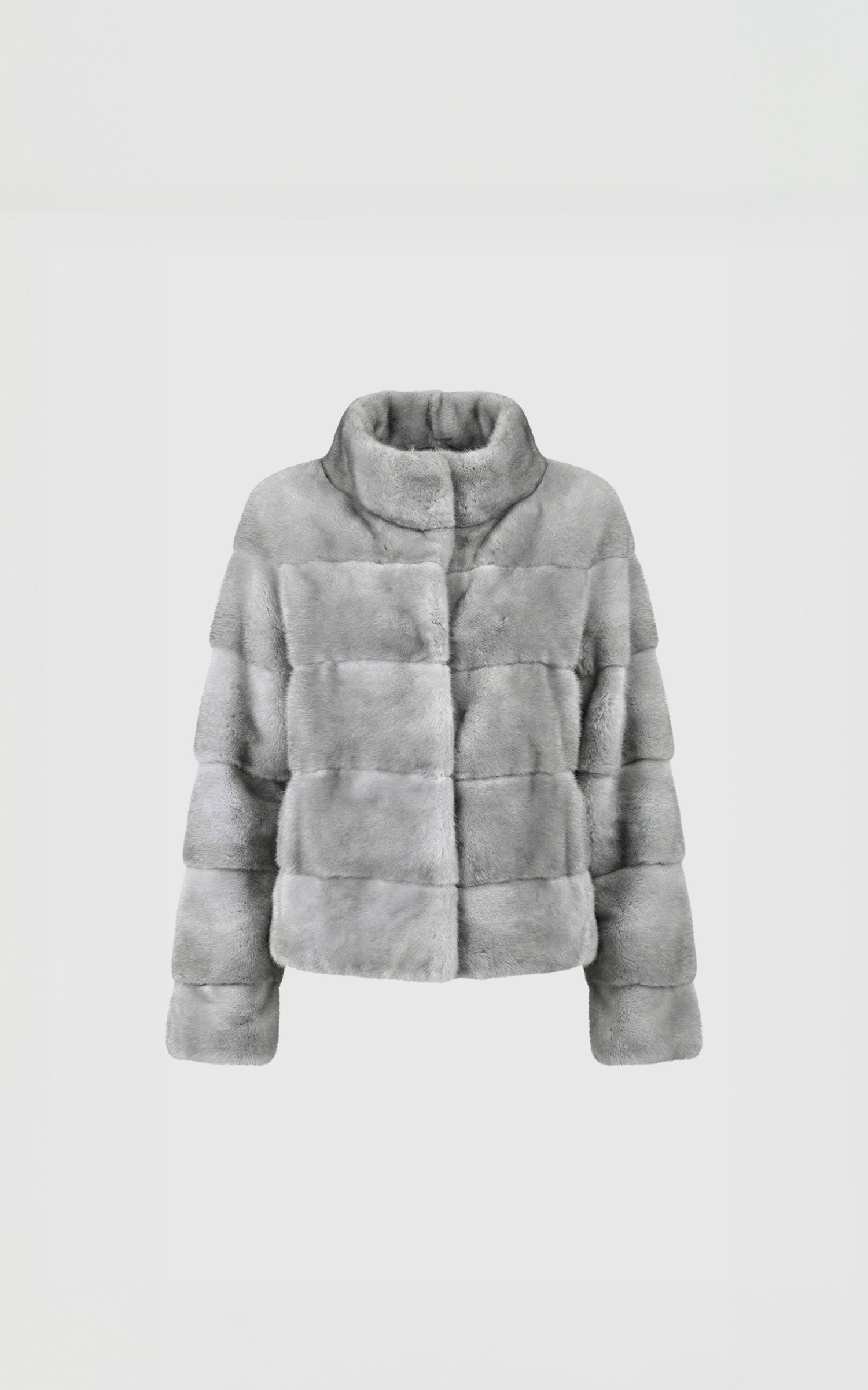 Veste en vison gris perle