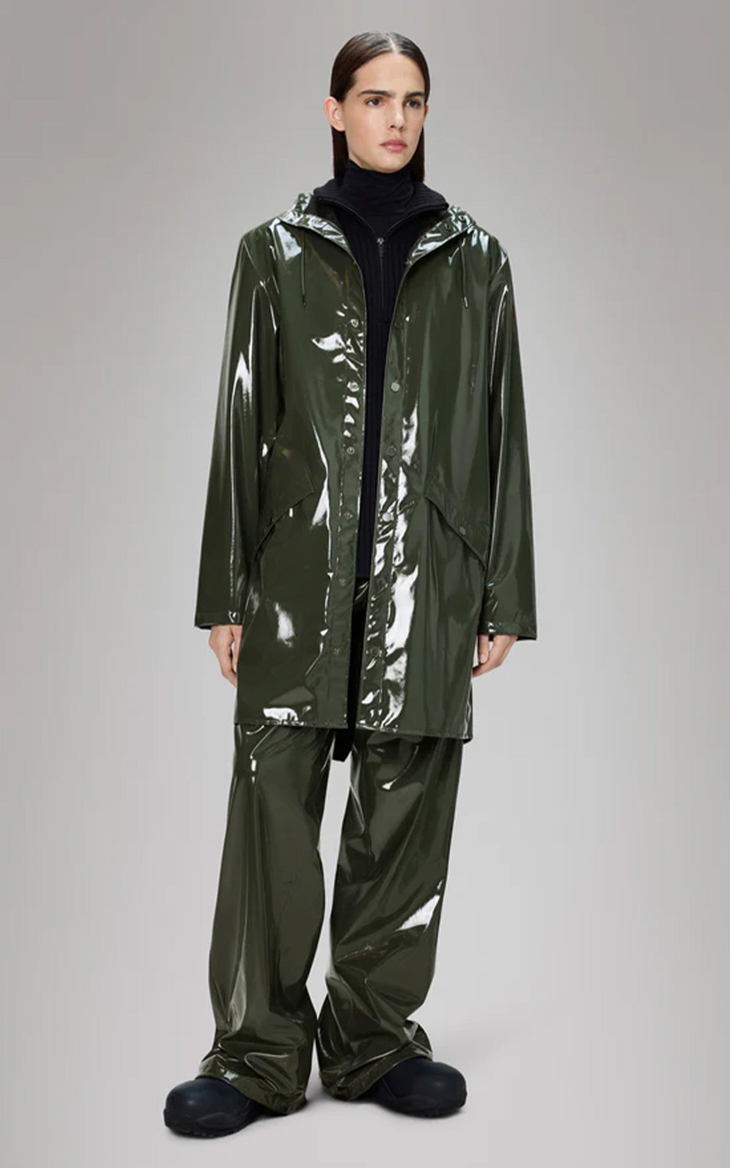 Imperméable Jacket 12020 mixte kaki brillant 4