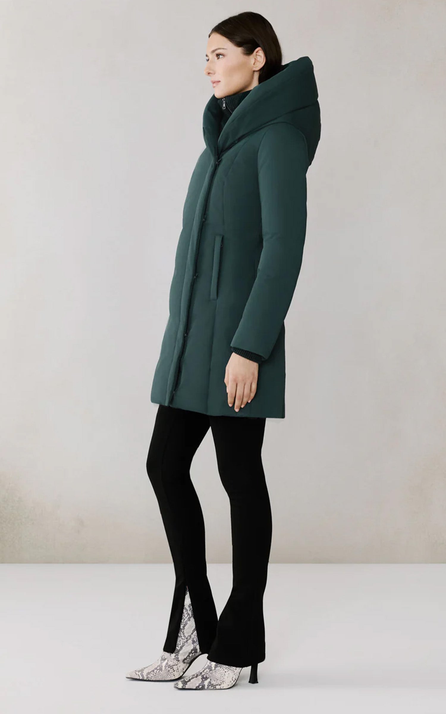 Parka cintrée vert