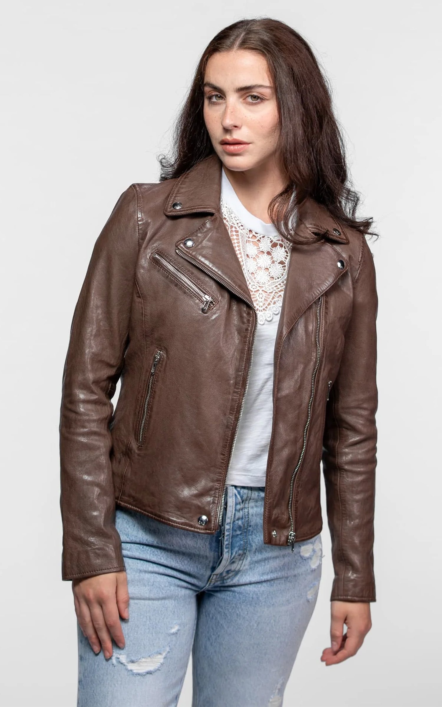 Perfecto cuir Olympe marron