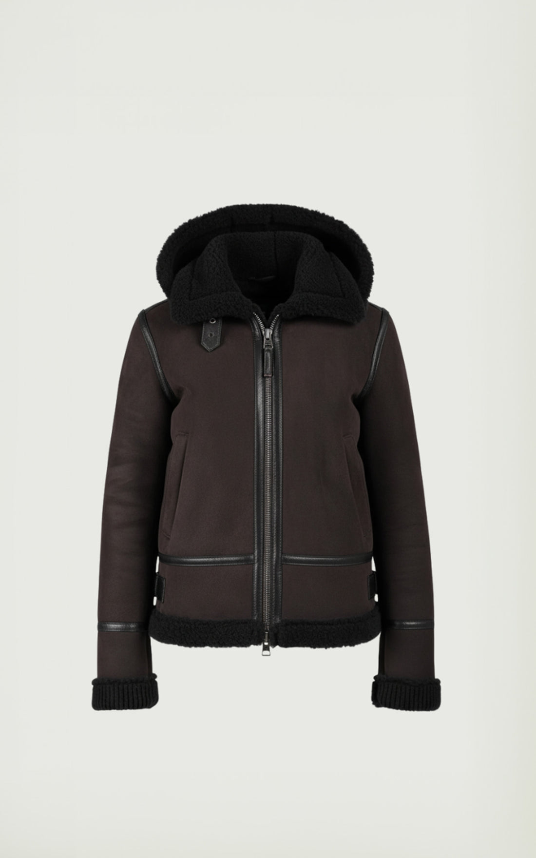 Bombardier mouton Jacqueline marron foncé