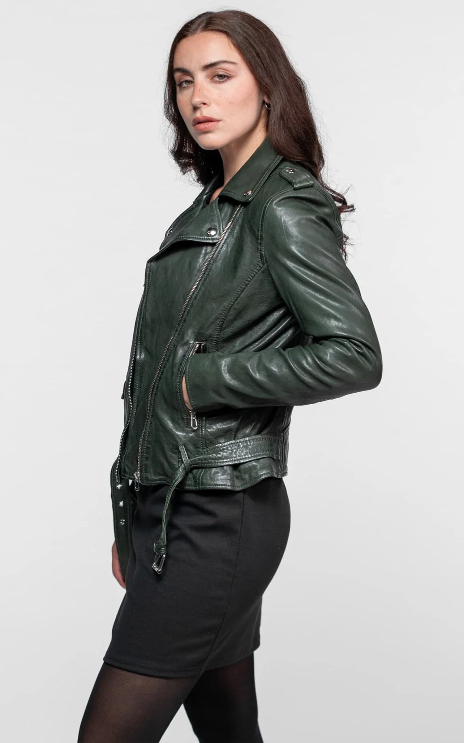 Perfecto cuir Paula kaki 3