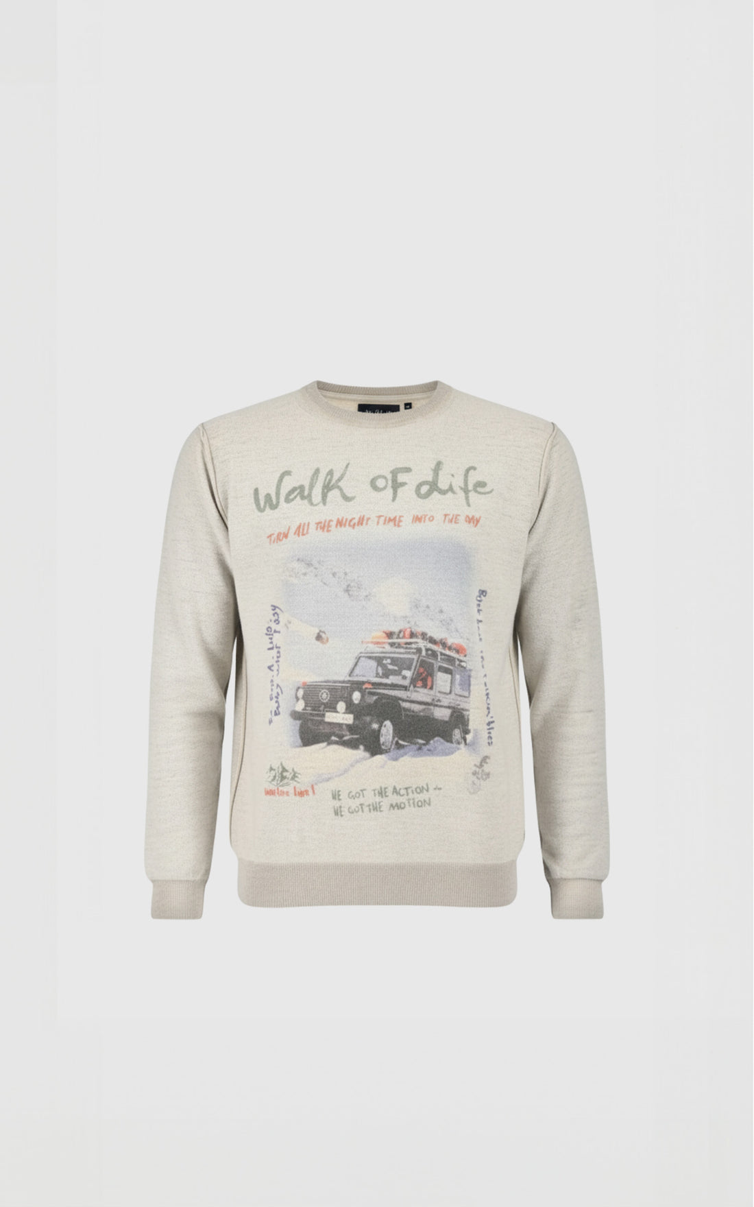 Pull en laine imprimé Bristol beige