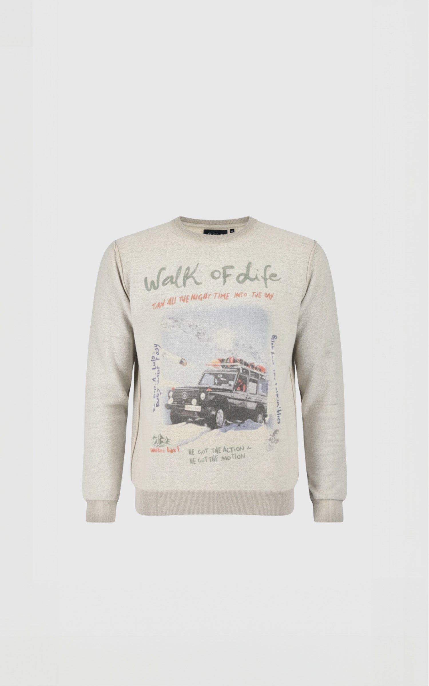 Pull en laine imprimé Bristol beige 1