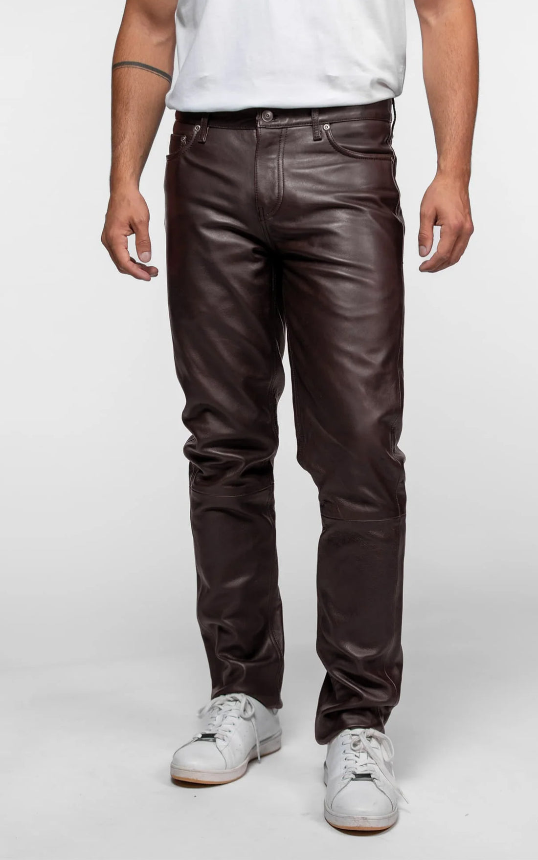 Pantalon cuir Booling marron